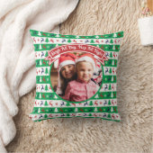 Hässlicher Weihnachtspullover Familienfoto  Kissen (Decke)