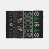 Hässlicher Weihnachtspullover Fußball Fleecedecke (Vorderseite (Horizontal))