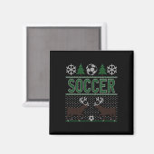 Hässlicher Weihnachtspullover Fußball Magnet (Vorderseite/Rückseite)
