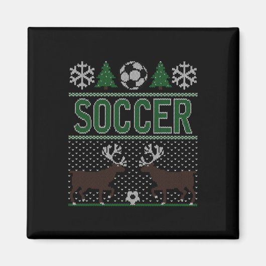 Hässlicher Weihnachtspullover Fußball Magnet (Vorne)