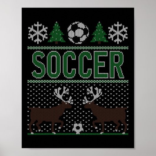 Hässlicher Weihnachtspullover Fußball Poster (Vorne)