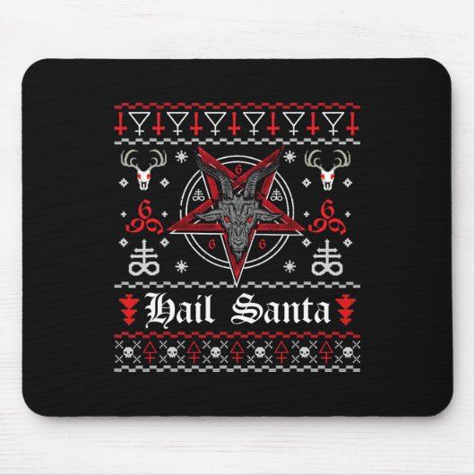 Hässlicher Weihnachtspullover Heiliger Nikolaus Pe Mousepad (Vorne)