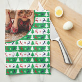 Hässlicher Weihnachtspullover Helle Jumper-Foto Geschirrtuch (Viertel Falte)