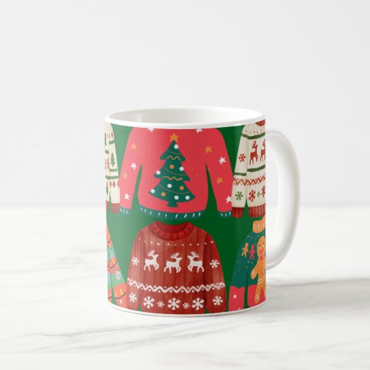 Hässlicher Weihnachtspullover Kaffeetasse (VorderseiteRechts)