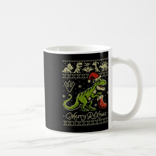 Hässlicher Weihnachtspullover mit Dinosaurier - Lu Kaffeetasse (Rechts)