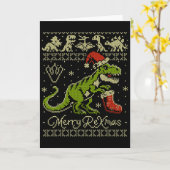 Hässlicher Weihnachtspullover mit Dinosaurier - Lu Karte (Gelbe Blume)