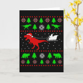 Hässlicher Weihnachtspullover mit Dinosauriern für Karte (Gelbe Blume)