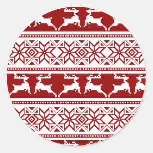 Hässlicher Weihnachtspullover-Rentier Runder Aufkleber