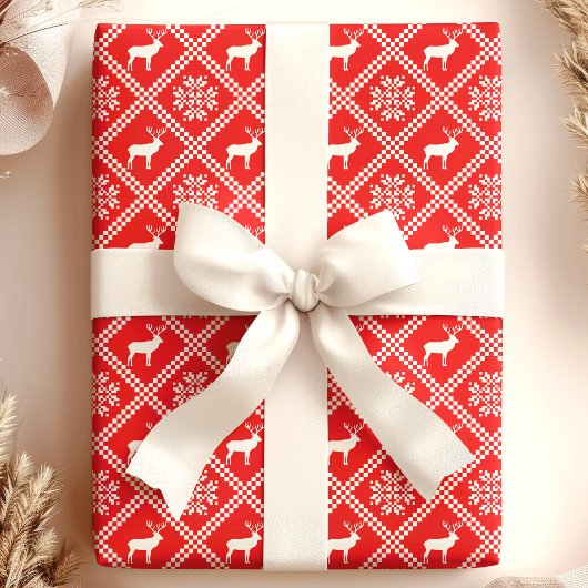 Hässlicher Weihnachtspullover Rotwild Geschenkpapier