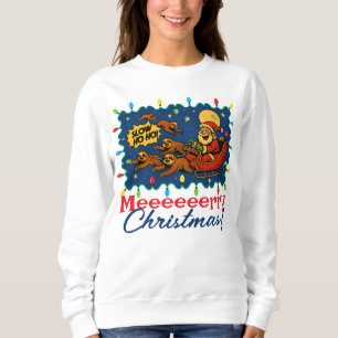 Hässlicher Weihnachtspullover Santa Schlitten Faul Sweatshirt