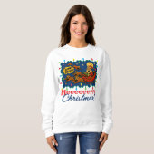 Hässlicher Weihnachtspullover Santa Schlitten Faul Sweatshirt (Vorne ganz)