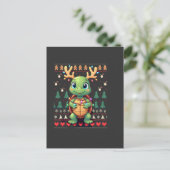Hässlicher Weihnachtspullover-Stil beleuchtete Sch Postkarte (Stehend Vorderseite)