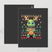 Hässlicher Weihnachtspullover-Stil beleuchtete Sch Postkarte (Vorne/Hinten)
