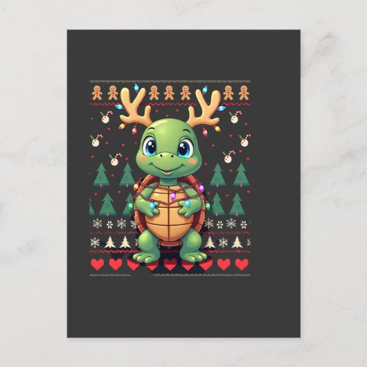 Hässlicher Weihnachtspullover-Stil beleuchtete Sch Postkarte (Vorderseite)