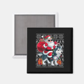 Hässlicher Weihnachtspullover-Stil Santa reitet au Magnet (Vorderseite/Rückseite)