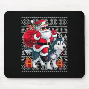 Hässlicher Weihnachtspullover-Stil Santa reitet au Mousepad