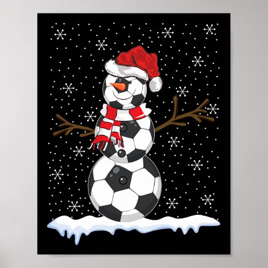 Hässlicher Weihnachtspullover-Stil Schneemann Fußb Poster (Vorne)