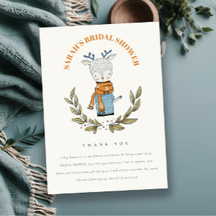 Hässlicher Weihnachtspullover Winter Rentier Braut Dankeskarte