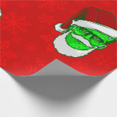 hässlicher Weihnachtsschnee im Weihnachtsmonster Geschenkpapier (Ecke)