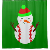 hässlicher Weihnachtsschneemann lustig Duschvorhang (Vorderseite)