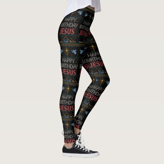 Hässlicher Weihnachtsstrickjacke-Entwurfs-alles Leggings (Rechts)