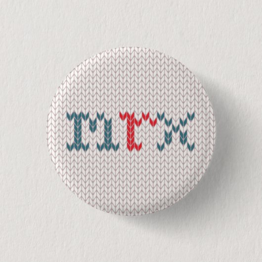 Hässlicher Weihnachtsstrickjacke mrx Knopf Button (Vorderseite)