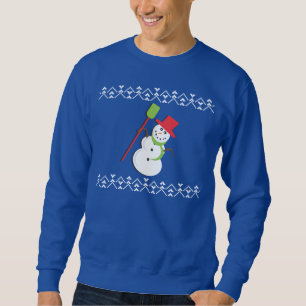 Hässlicher Weihnachtsstrickjacke-Schneemann Sweatshirt