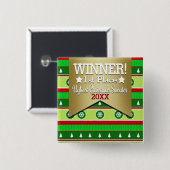 Hässlicher Weihnachtsstrickjacke-Sieger-Knopf Button (Vorne & Hinten)