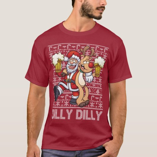Hässlicher WeihnachtsstrickjackeDillyDilly T-Shirt (Vorderseite)