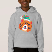 hässlicher Weihnachtstiger-Weihnachtsmann Hoodie (Vorderseite)