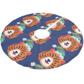 hässlicher Weihnachtstiger-Weihnachtsmann Polyester Weihnachtsbaumdecke (Schrägansicht)