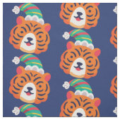hässlicher Weihnachtstiger-Weihnachtsmann Stoff (Muster)