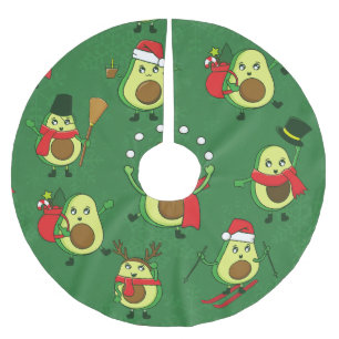 hässlicher Weihnachtsweih avocado santa Winter Polyester Weihnachtsbaumdecke
