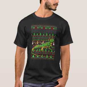 Hässlicher Xmas Pullover Stil Beleuchtung Gecko Ei