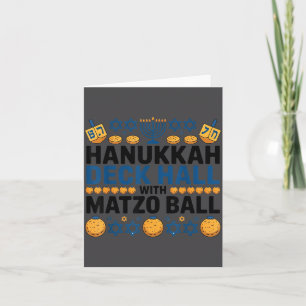 Hässliches Chanukka-Deck Hall Mit Matzo-Ball Chanu Karte