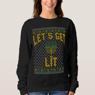 Hässliches Chanukka Lasst uns trinken gehen Sweatshirt