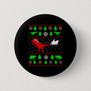 Hässliches Dinosaurier-Weihnachten für Erwachsene  Button