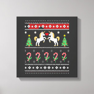 Hässliches Einhorn-Weihnachts-Pullover-Party-T-Shi Leinwanddruck