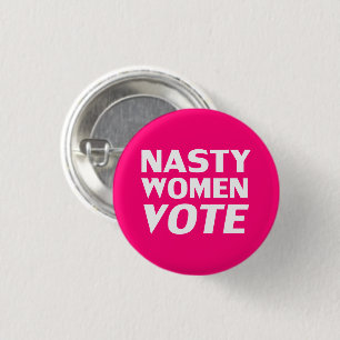 "hässliches Frau wählt" Hot pink, magenta weiß Button