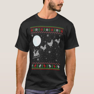 Hässliches Hühner-Weihnachtsmann-Reit-Rentier-Huhn T-Shirt