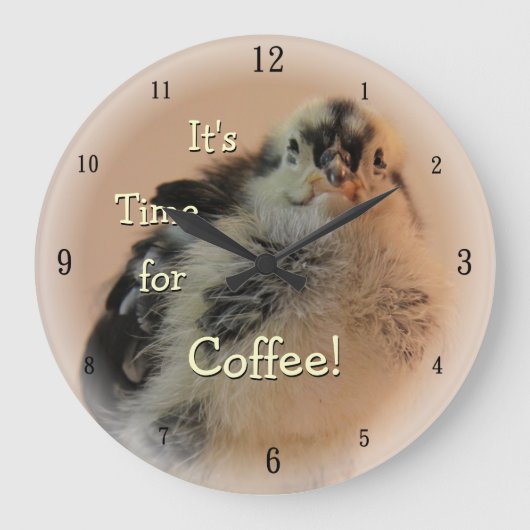 Hässliches Küken Große Wanduhr (Vorderseite)