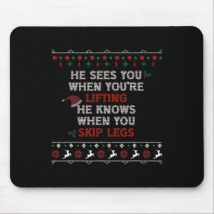 Hässliches lustiges Weihnachtspullover-Stil-Liftin Mousepad
