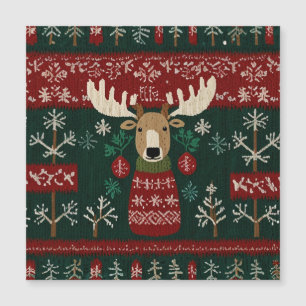 Hässliches Rentier im Sweater Magnetkarte