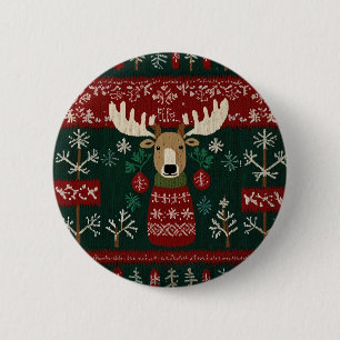 Hässliches Rentier im Sweatshirt Button
