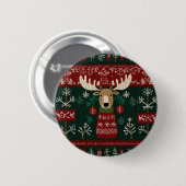 Hässliches Rentier im Sweatshirt Button (Vorne & Hinten)