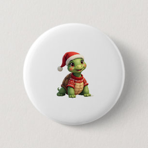 Hässliches Schildkröten-Sweatshirt mit Weihnachtsm Button