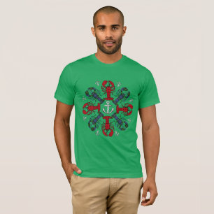 Hässliches Shirt des Hummer-Schneeflocke-Ankers