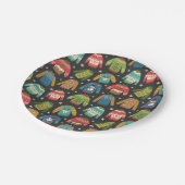 Hässliches Strickjacke-Feiertags-Muster Pappteller (Schrägansicht)