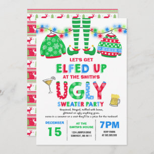 Hässliches Strickjacke-Party Einladung