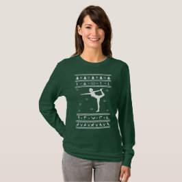 Hässliches Strickjacke-Weihnachtsyoga T-Shirt